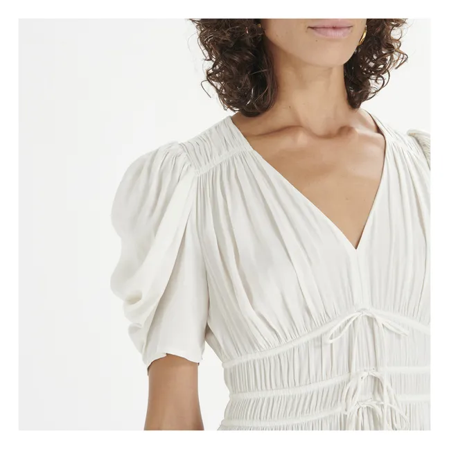 Daria Satin Dress | Ecru