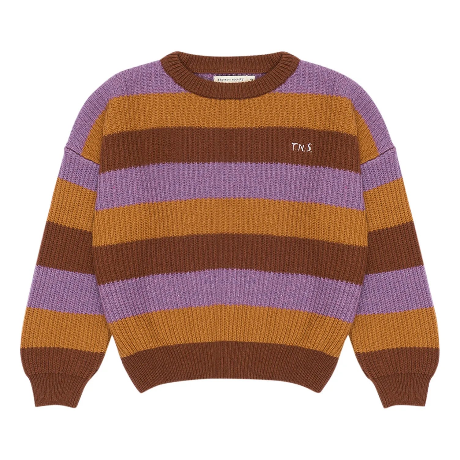 The New Society Chocolate Cruz Recycled Materials Sweater