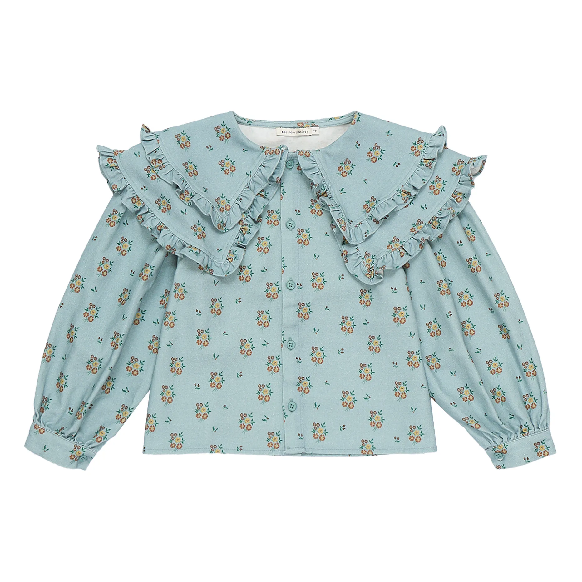 The New Society Light Blue Jimena Flowers Blouse