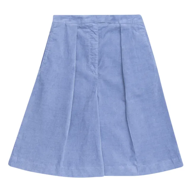 Milleraies Storm Velvet Culotte Skirt | Blue