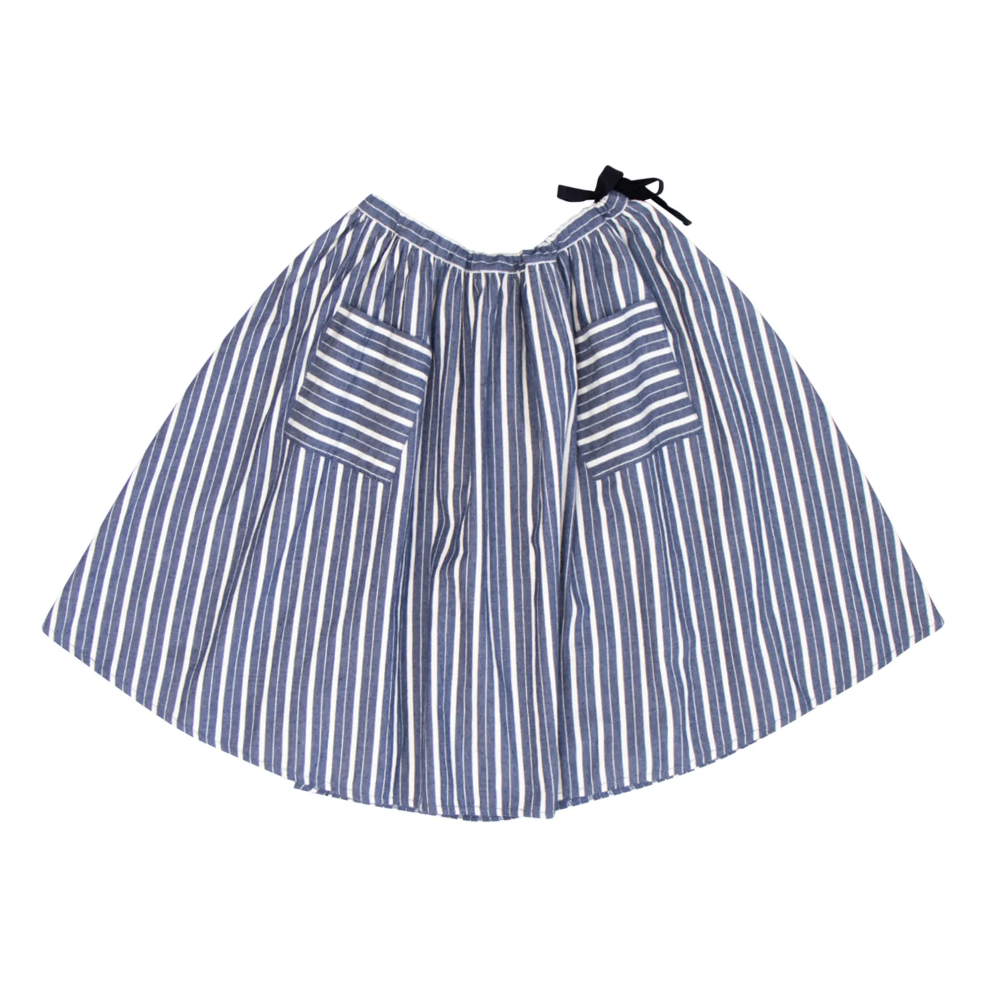Caramel Grey Striped Midi Skirt Glava