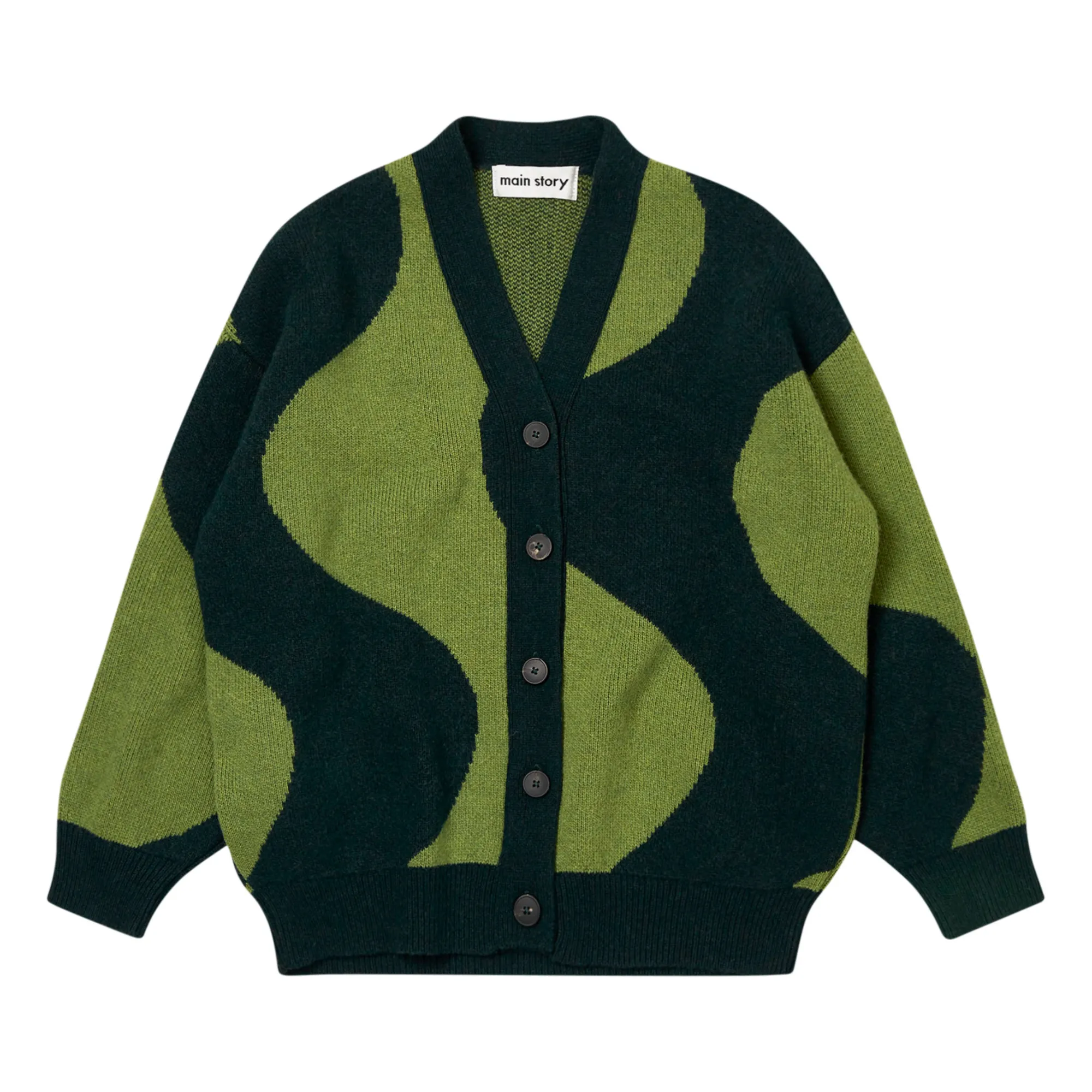 Main Story Green Jacquard Cardigan