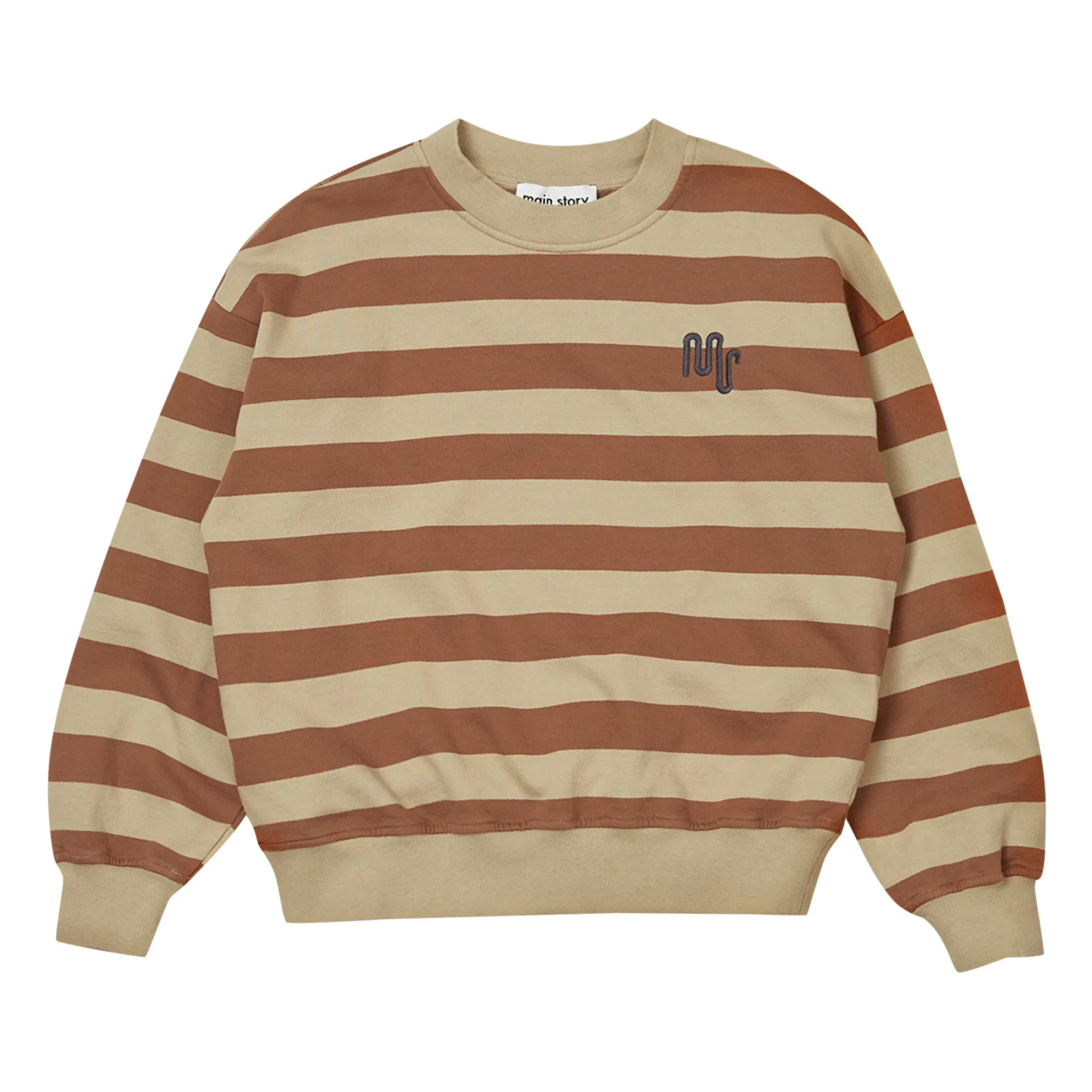 Main Story Brown Organic Cotton Striped Sweatshirt