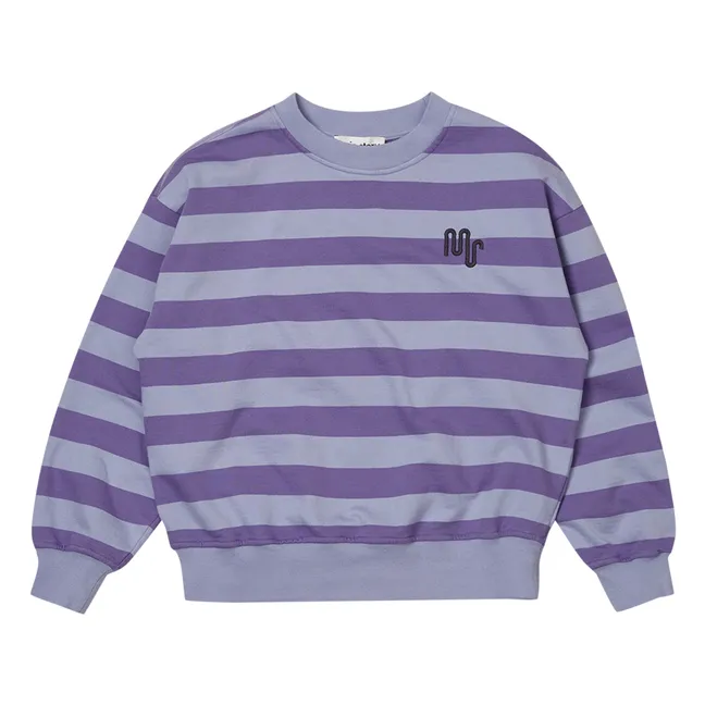 Organic Cotton Striped Sweatshirt | Purple