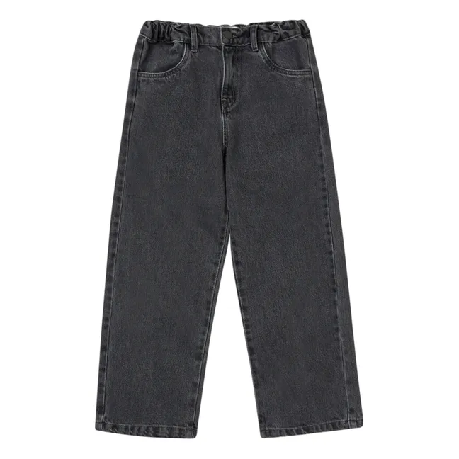 Organic Cotton Loose Jeans | Denim black