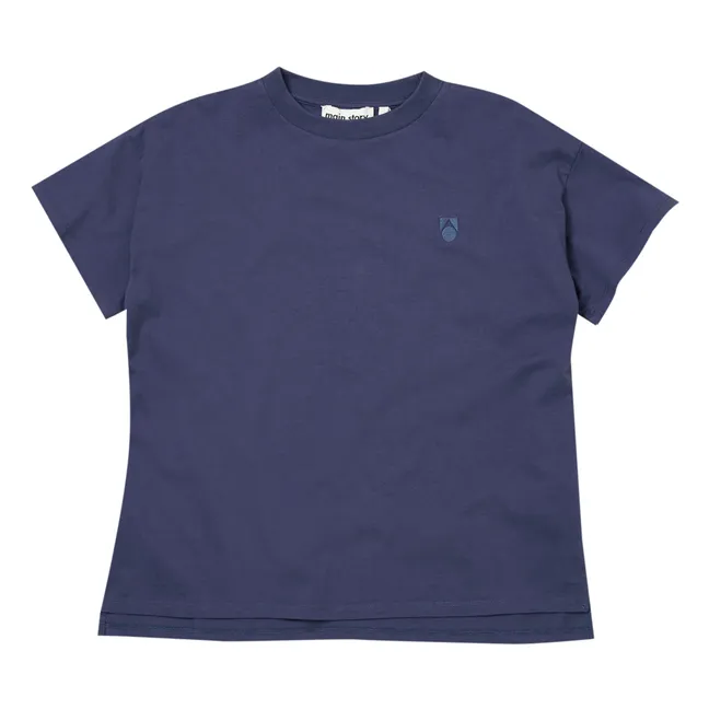 Camiseta de algodón ecológico Oversize | Azul Noche