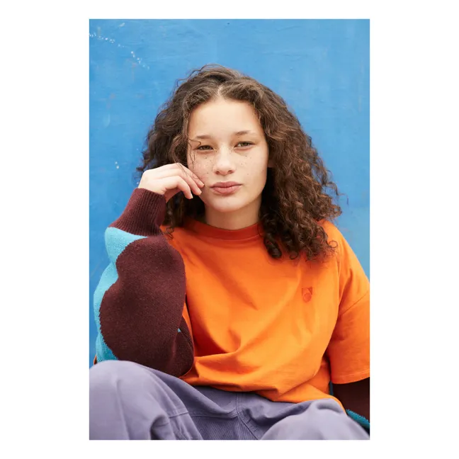 Camiseta de algodón ecológico Oversize | Naranja
