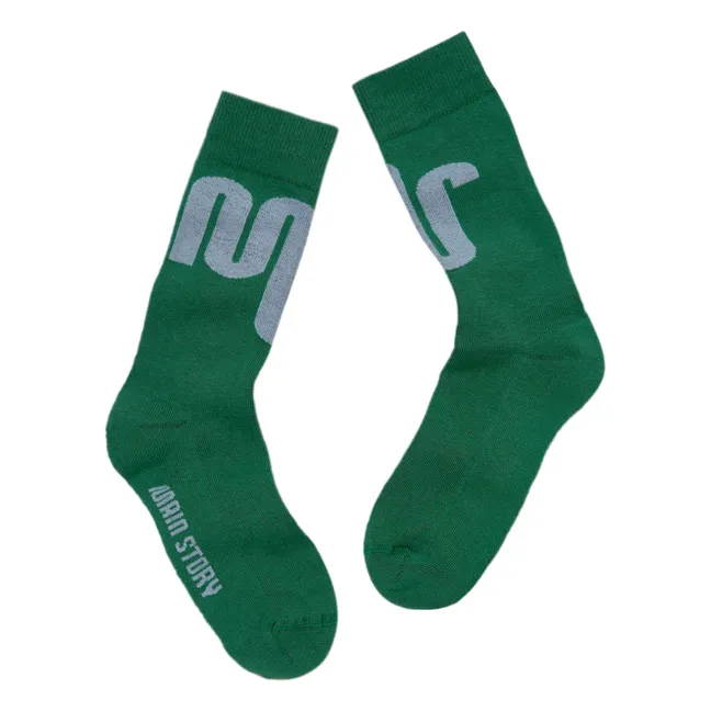 Calcetines con logotipo de algodón ecológico | Verde Oscuro