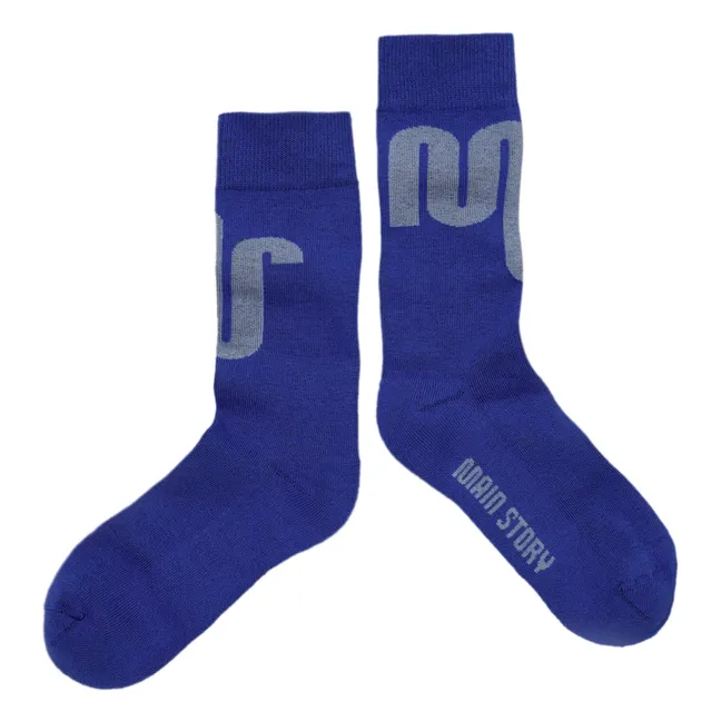 Organic cotton logo socks | Electric blue