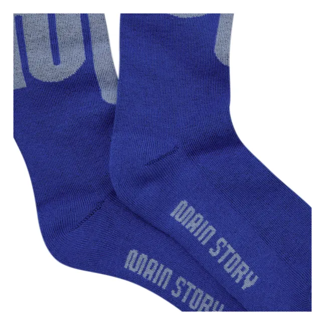 Calcetines con logotipo de algodón ecológico | Azul Eléctrico