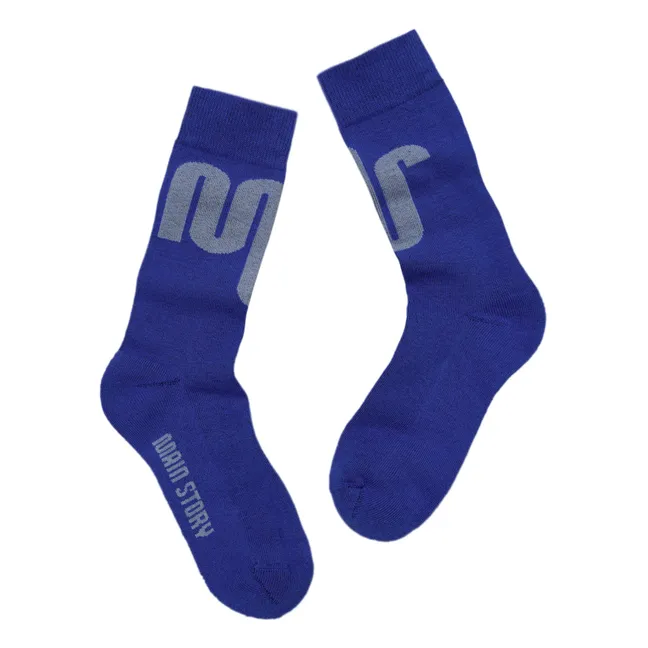 Organic cotton logo socks | Electric blue