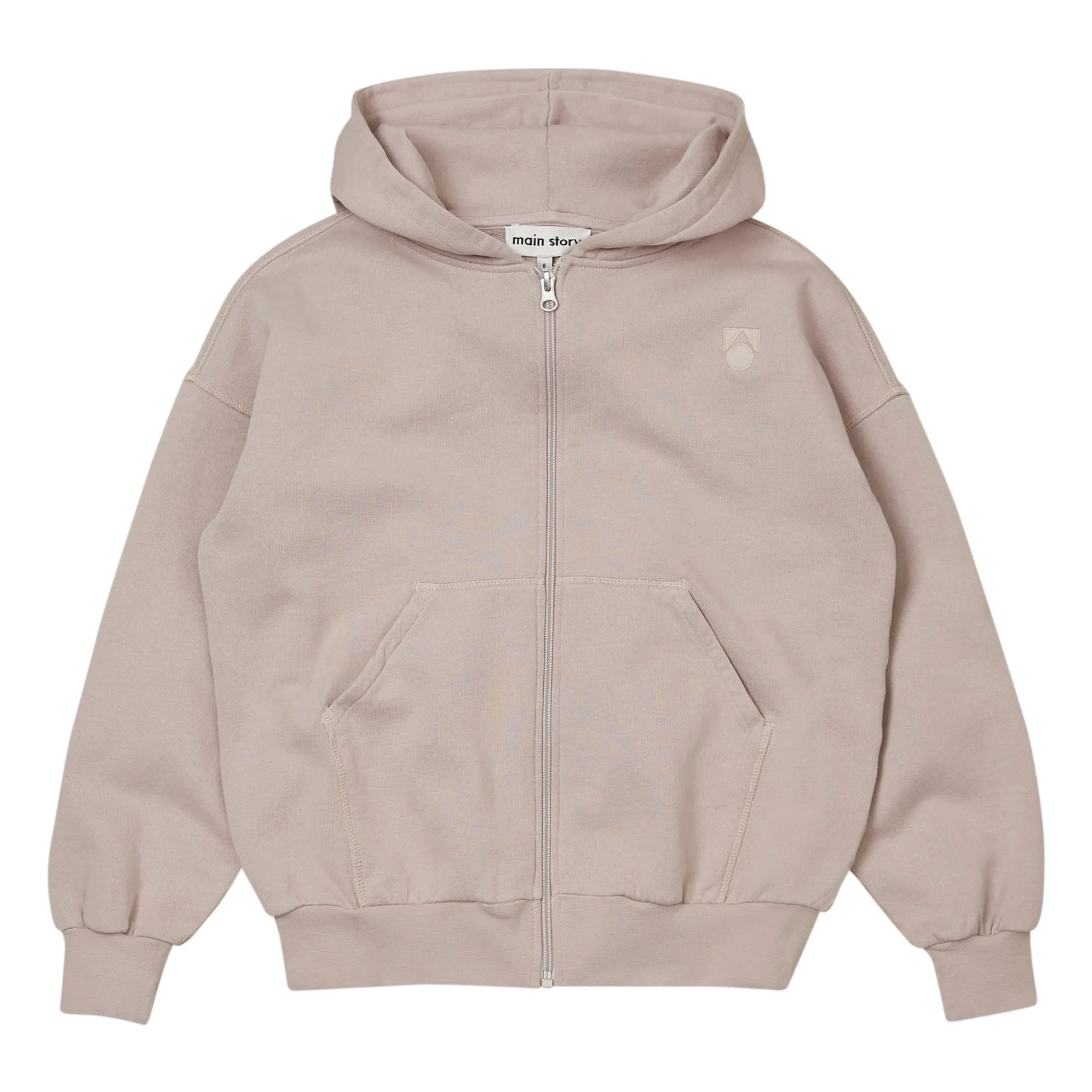 Main Story Light Grey Organic Cotton Zip-Up Hoodie