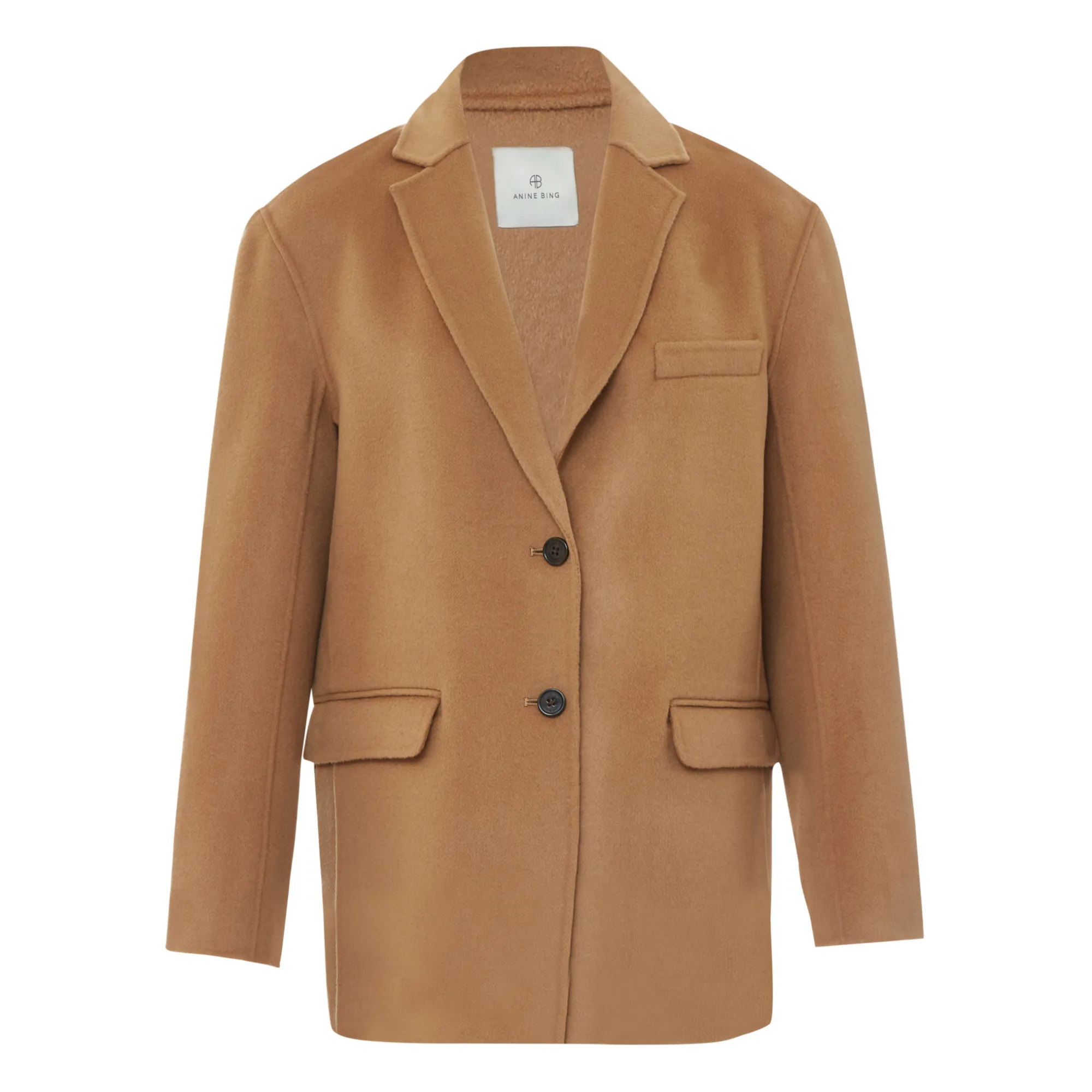 Anine Bing Camel Quinn Wool And Cashmere Jacket