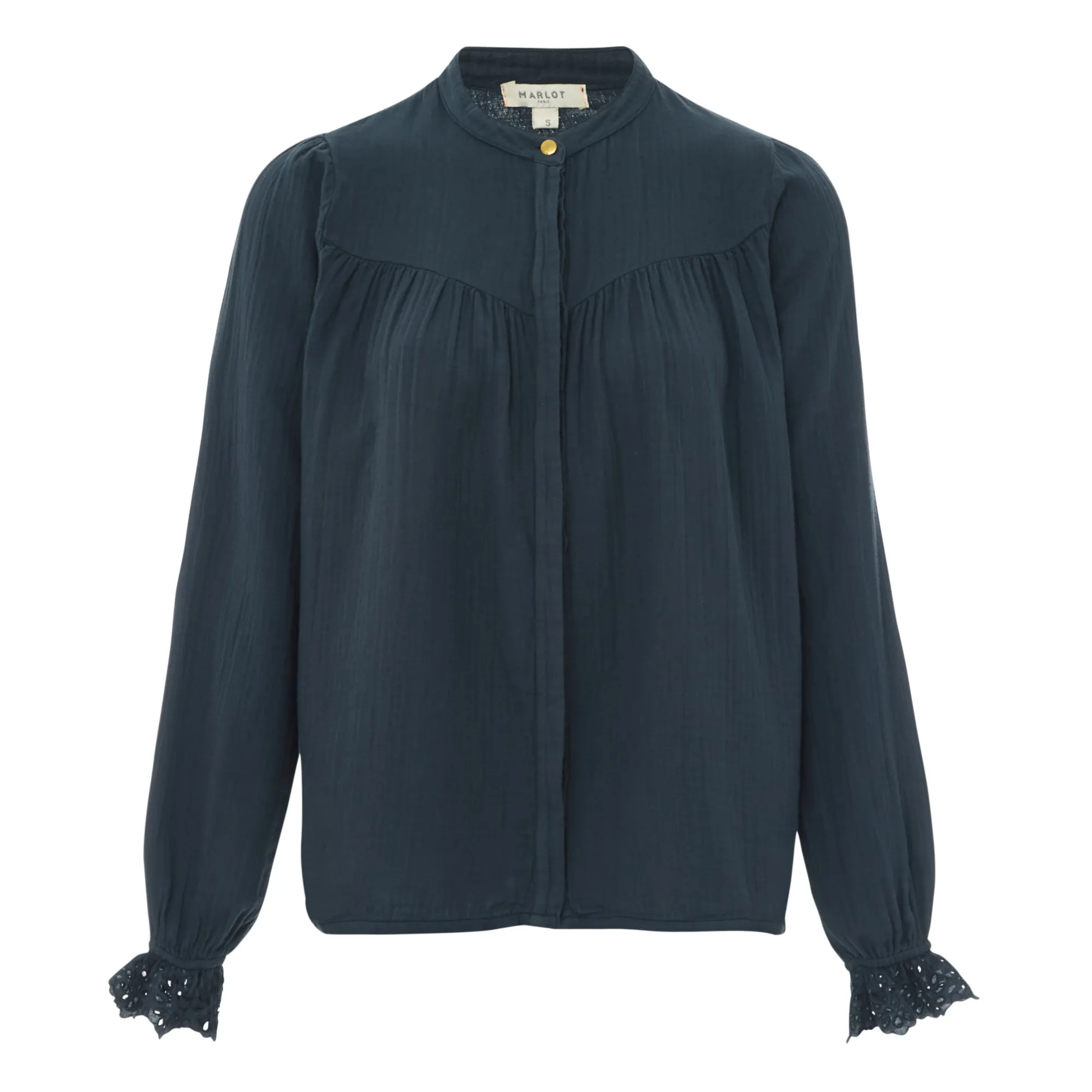 Marlot Paris Women's Blue Jude Cotton Gauze Blouse - Collection