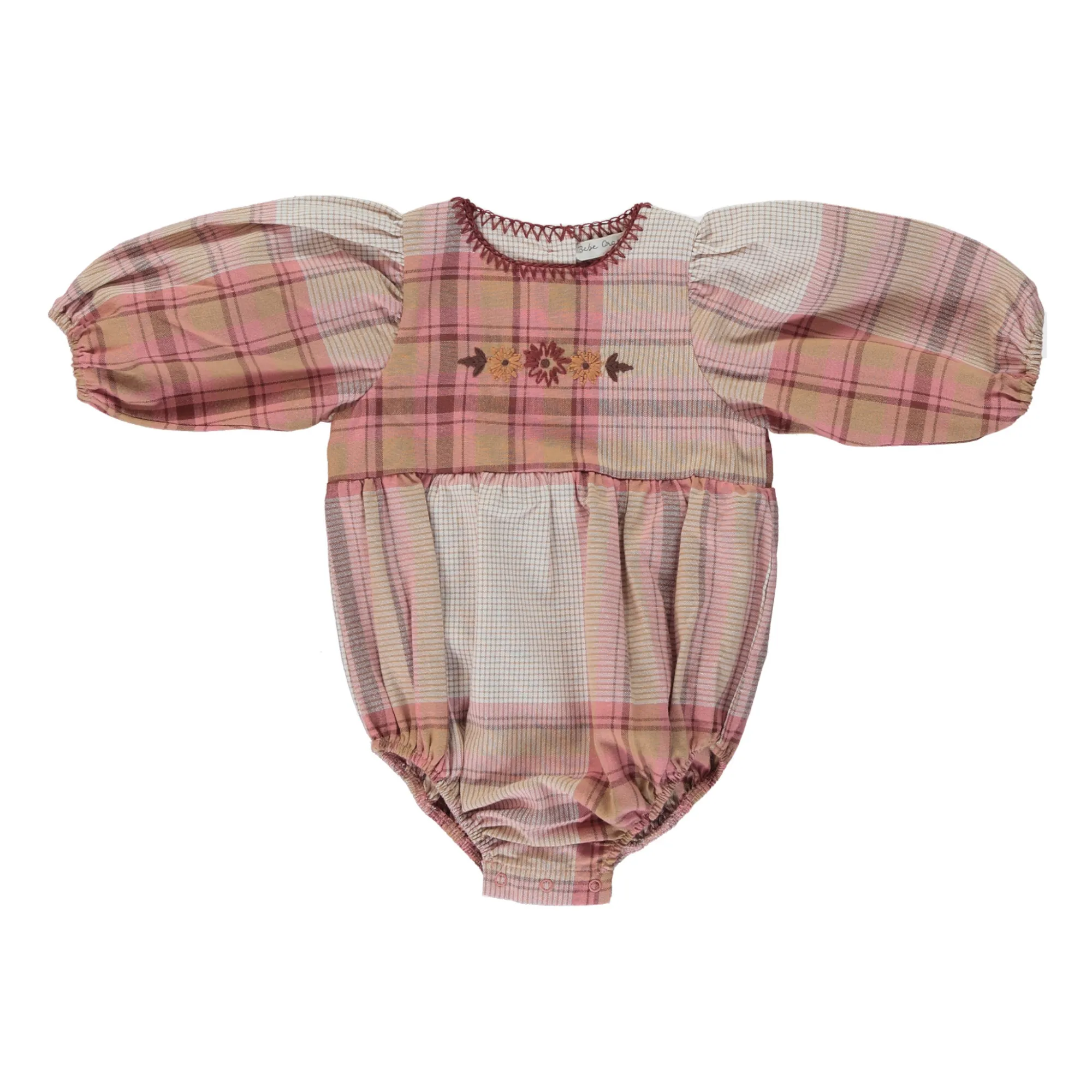 Bebe Organic Pink Carreaux Linda Romper