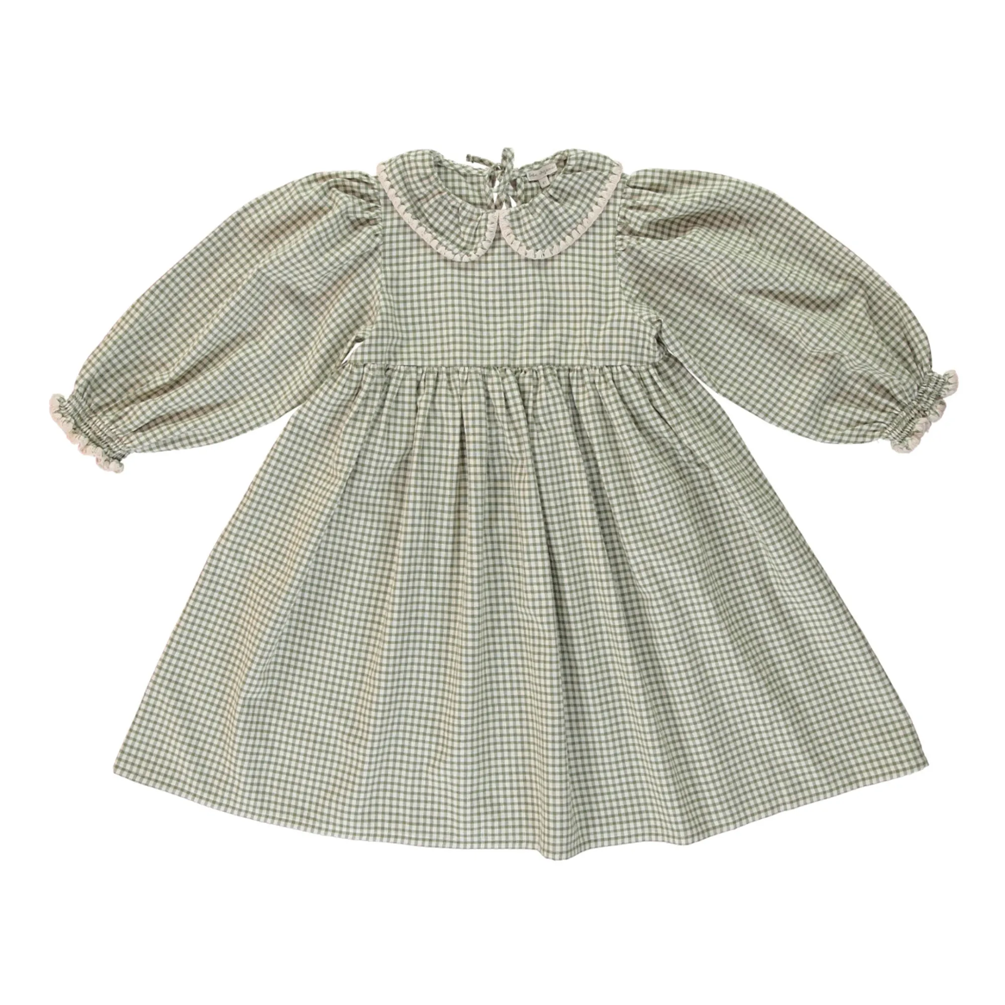 Bebe Organic Green Carreaux Elsa Dress