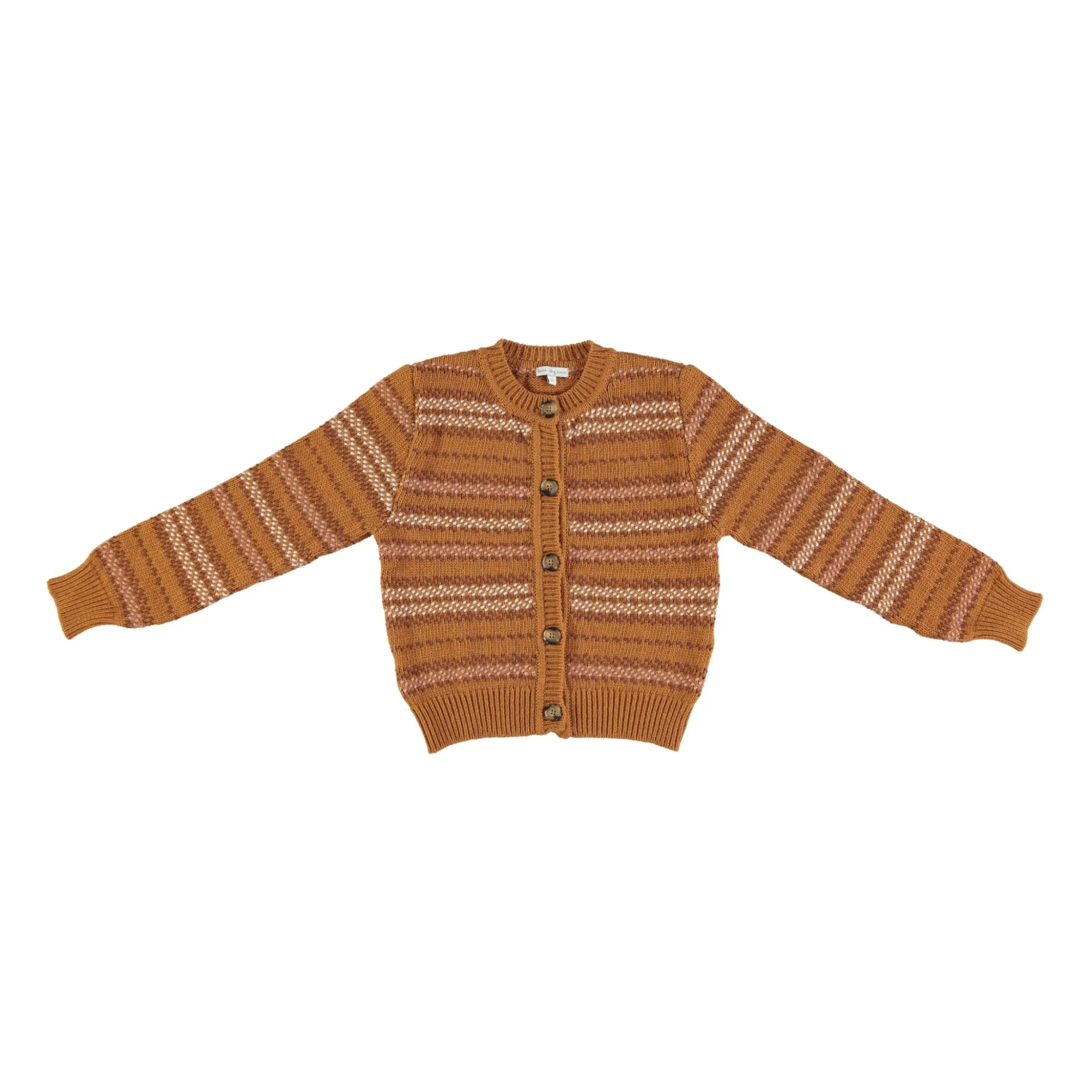 Bebe Organic Orange Wilder Striped Wool Cardigan