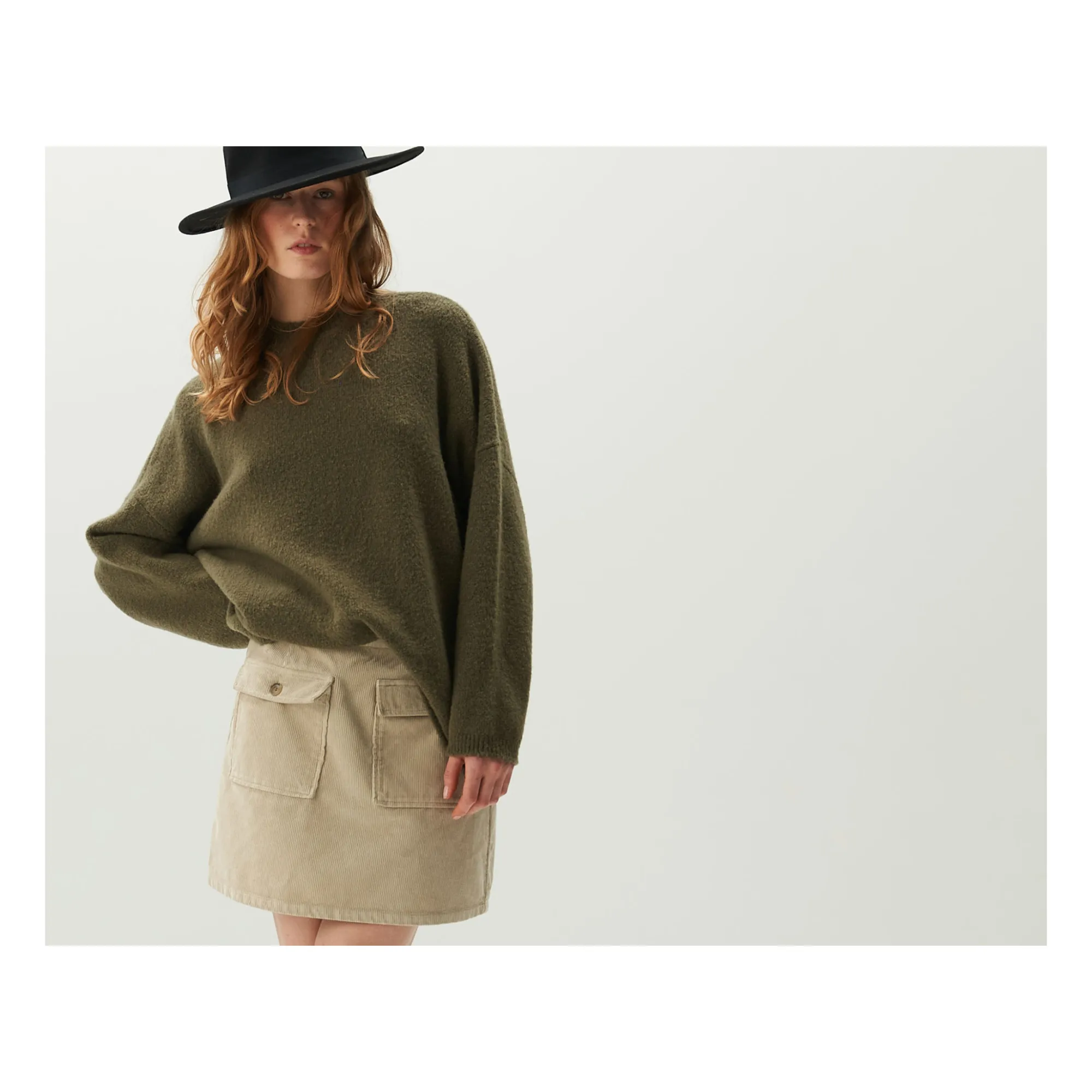 Bellepiece Ecru Rome Corduroy Skirt