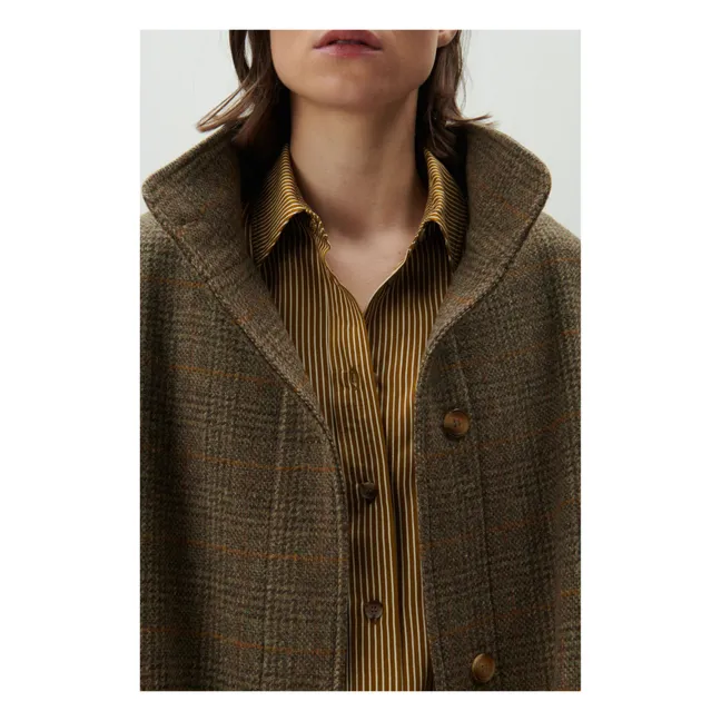 Cappotto in lana Principe di Galles Vermont | Marrone