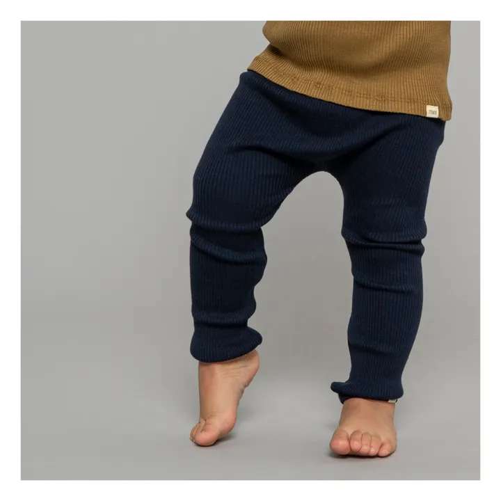 Bieber Silk Leggings  | Navy blue- Product image n°3
