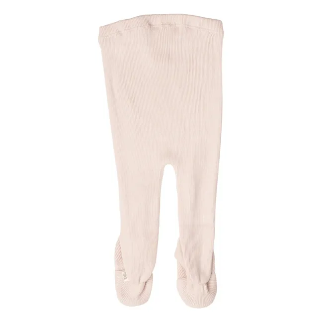 Bamse Cotton and Silk Rib Tights | Pale pink