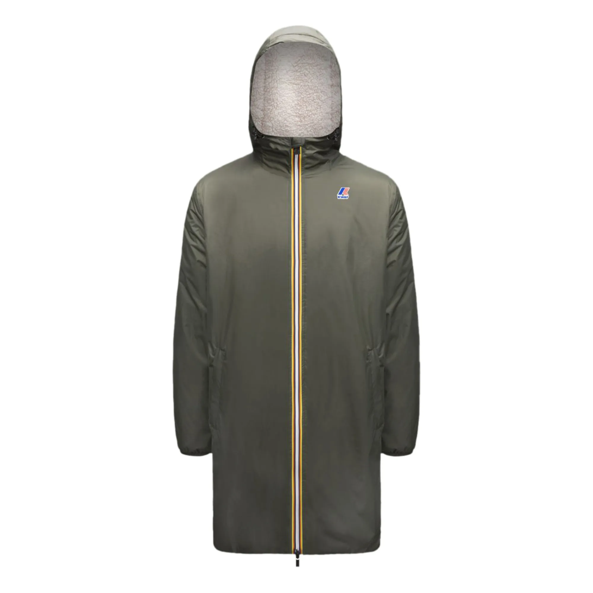 K-Way Grey-Green Le Vrai 3.0 Eiffel Orsetto Waterproof Parka