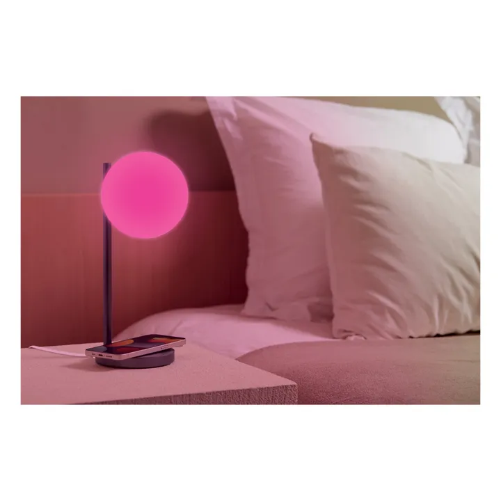 Lampada da tavolo a LED e supporto di ricarica Bubble | Grigio acciaio- Immagine del prodotto n°2