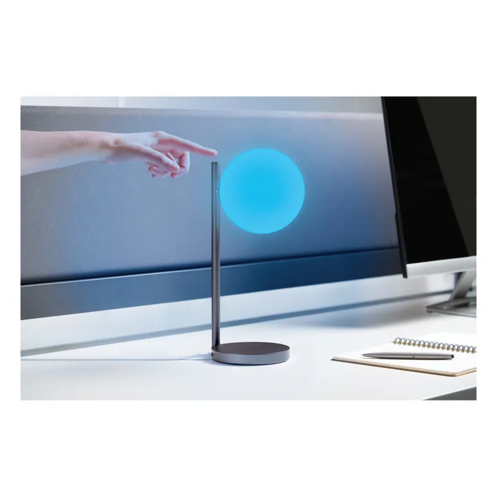 Lampada da tavolo a LED e supporto di ricarica Bubble | Grigio acciaio- Immagine del prodotto n°5