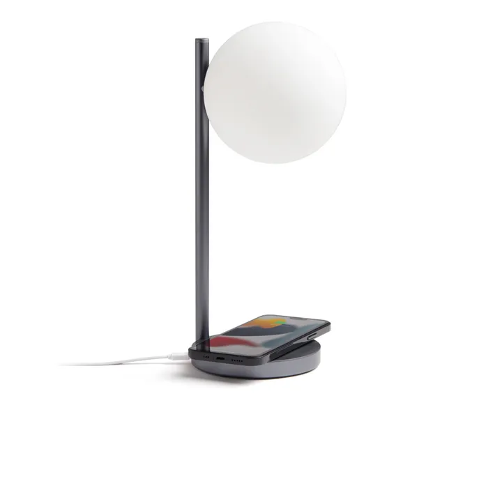Lampada da tavolo a LED e supporto di ricarica Bubble | Grigio acciaio- Immagine del prodotto n°6