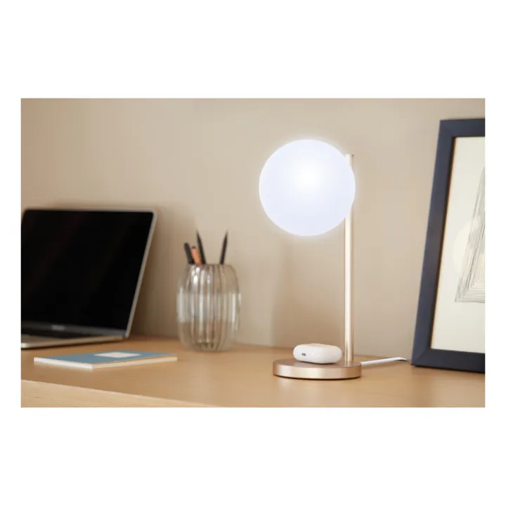Lampada da tavolo a LED e supporto di ricarica Bubble | Gold- Immagine del prodotto n°1