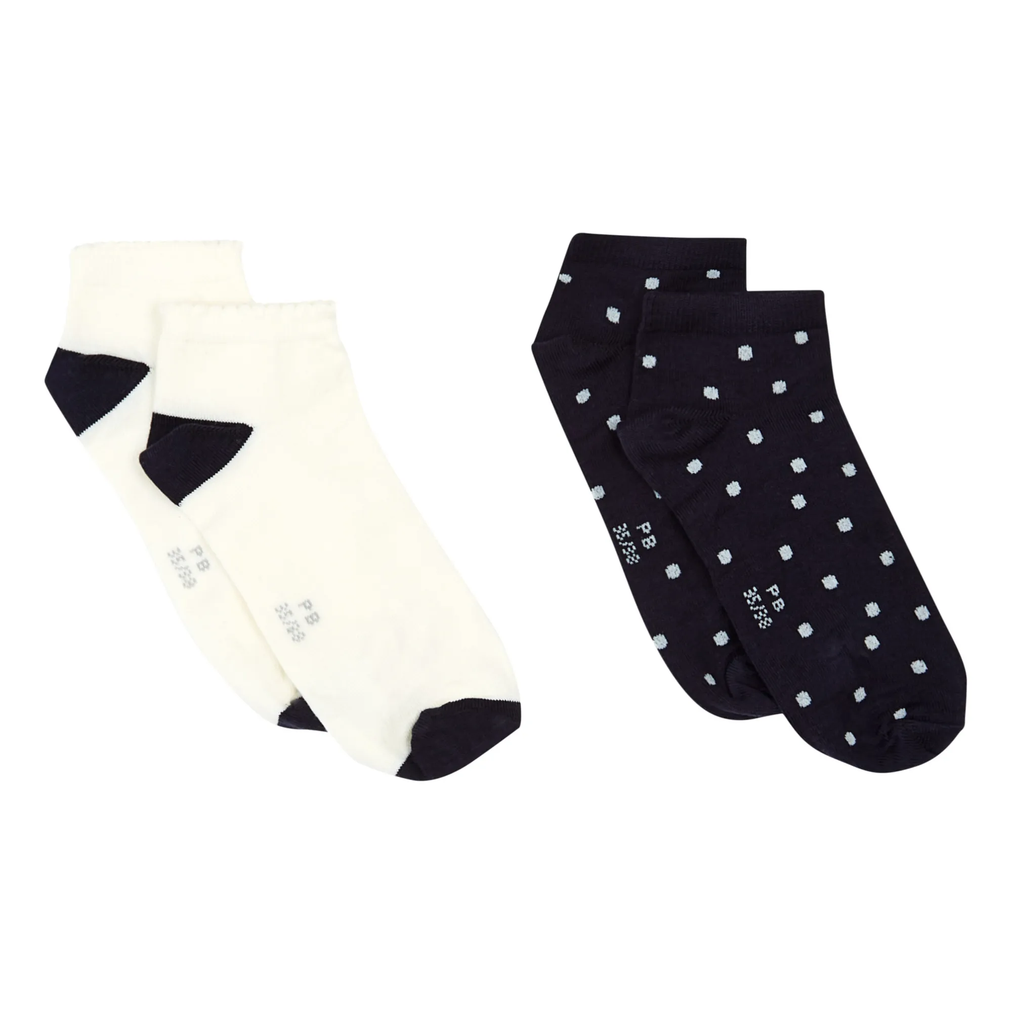 Petit Bateau Navy Blue Polka Dot Socks - Set Of 2 Pairs