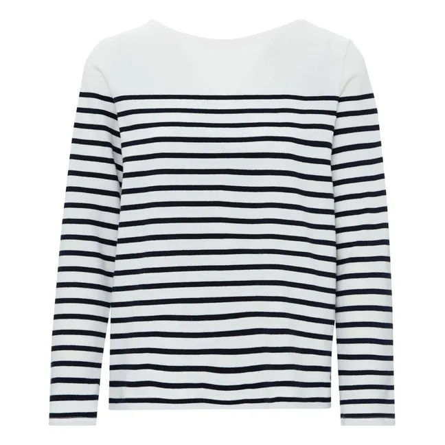 T-Shirt Coton Bio Marinière - Collection Femme  | Blanc