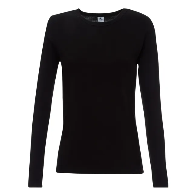 T-Shirt mit langen Ärmeln - Damenkollektion | Schwarz
