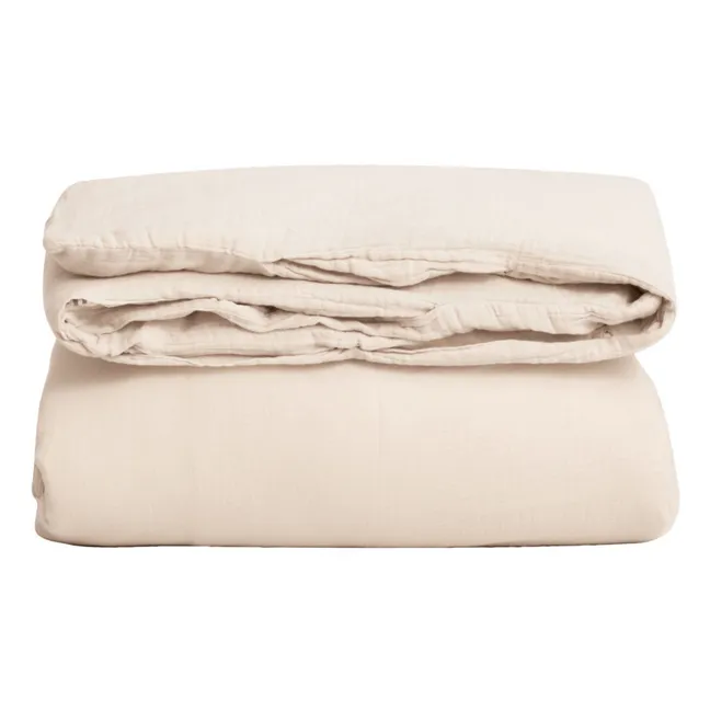 Bettbezug aus Baumwollmusselin | Sandfarben