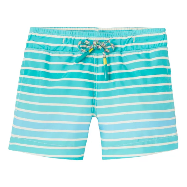 Sunrise Recycled Material Striped Swim Shorts | Green