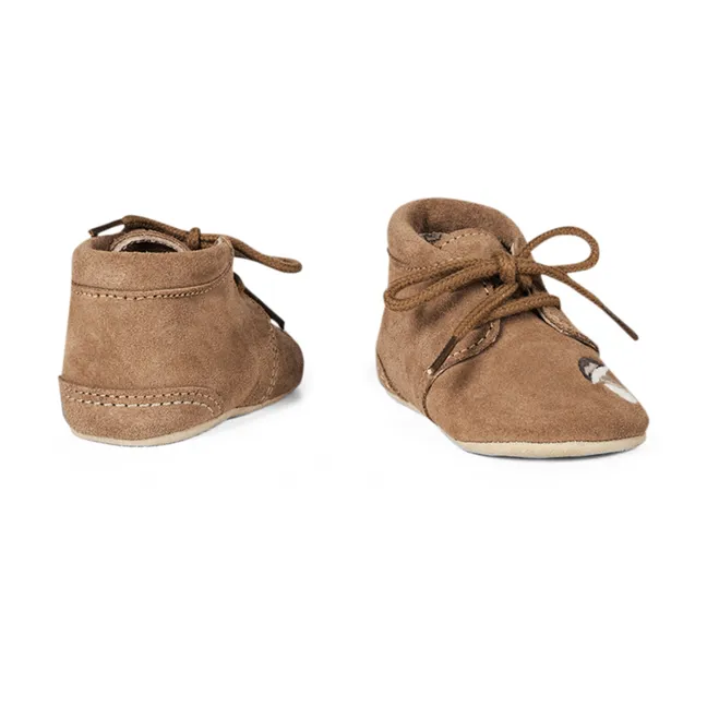 Woodland Crib Slippers - Uniqua Collection | Light brown