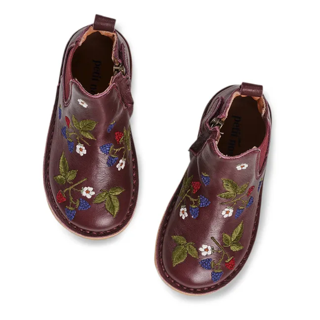 Botines con cremallera - Colección Uniqua | Ciruela