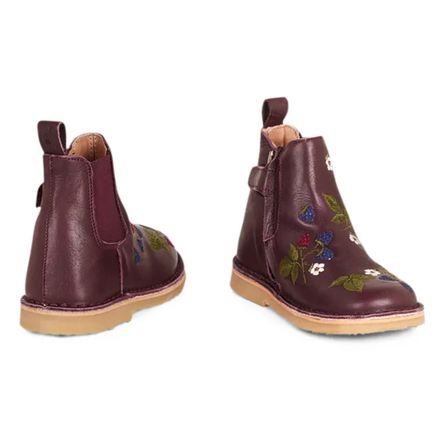 Botines con cremallera - Colección Uniqua | Ciruela