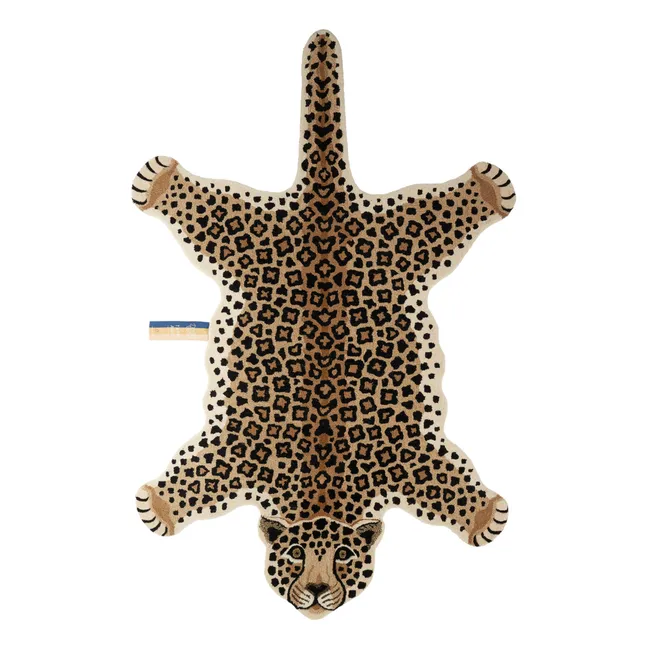 Alfombra de lana de leopardo Loony | Marrón