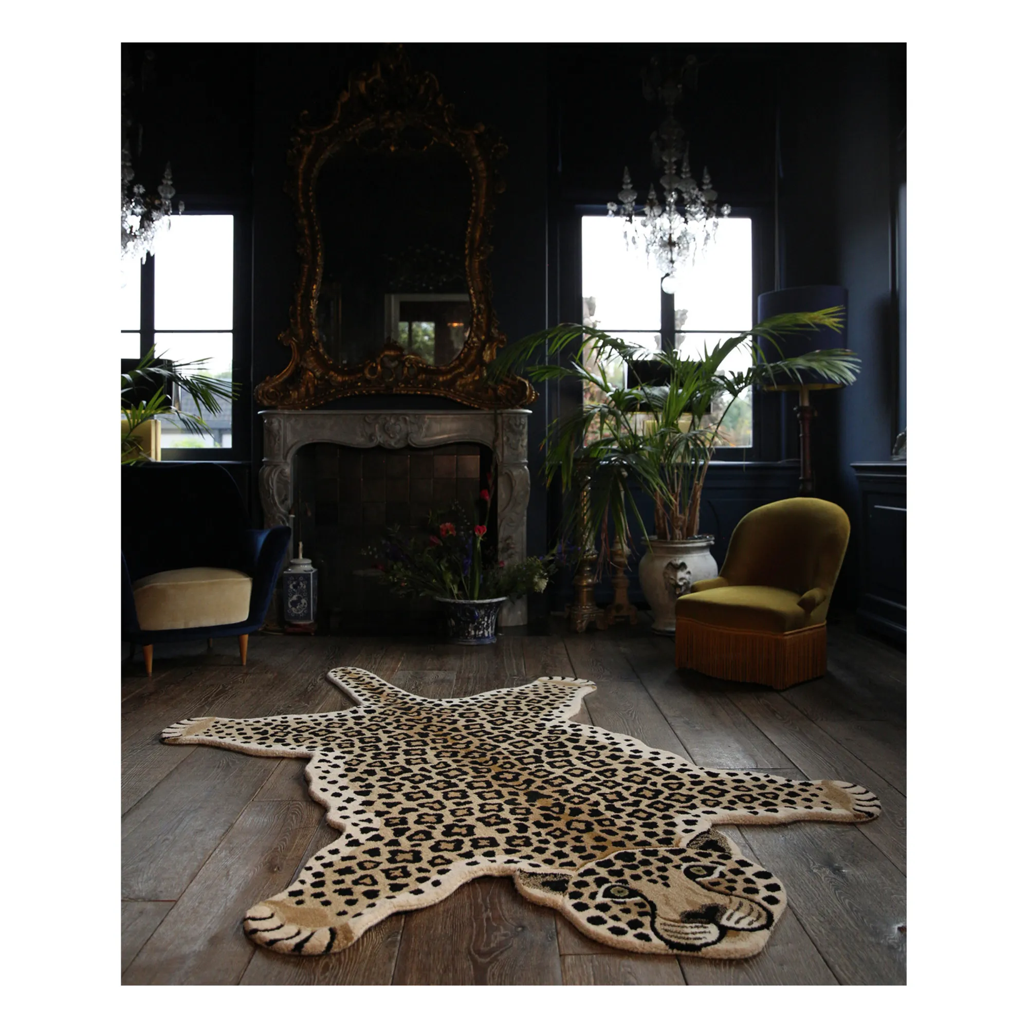 Tapis léopard Loony en laine | Marron- Image produit n°1