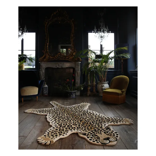 Alfombra de lana de leopardo Loony | Marrón