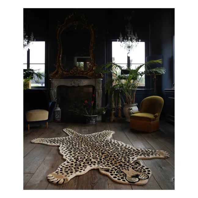 Loony Wool Leopard Print Rug | Brown