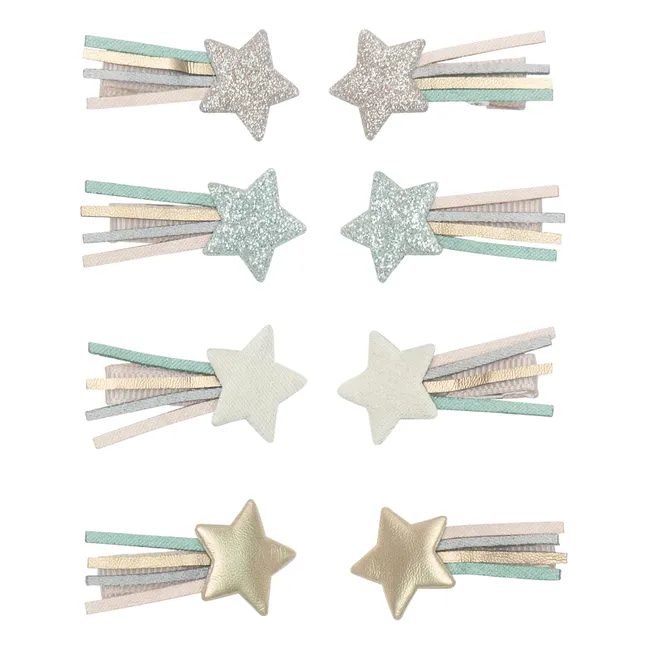 Set de 8 mini barras para el pelo Teeny Star | Dorado