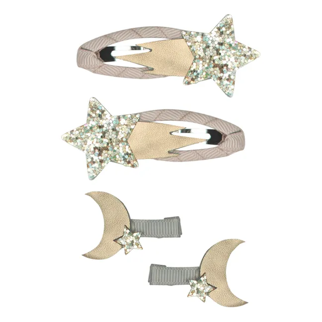 Set of 4 Night Sky clips | Gold