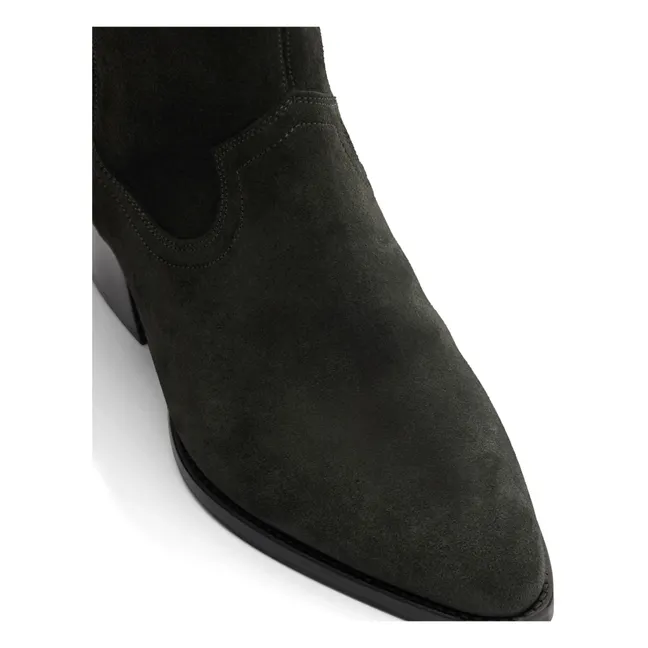 Suede boots N°706 | Dark grey