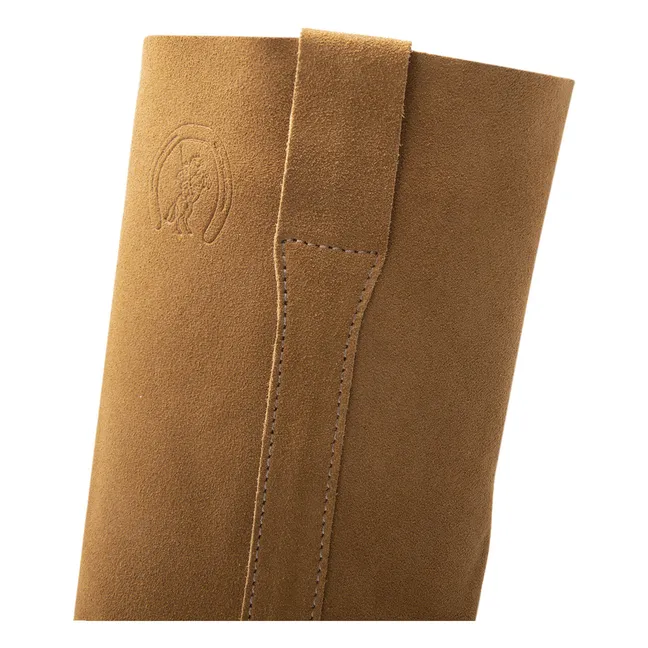 Gardian Paris Velvet Leather Boots | Taupe brown