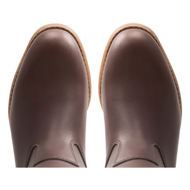 Garance Fat Leather Boots | Coffee