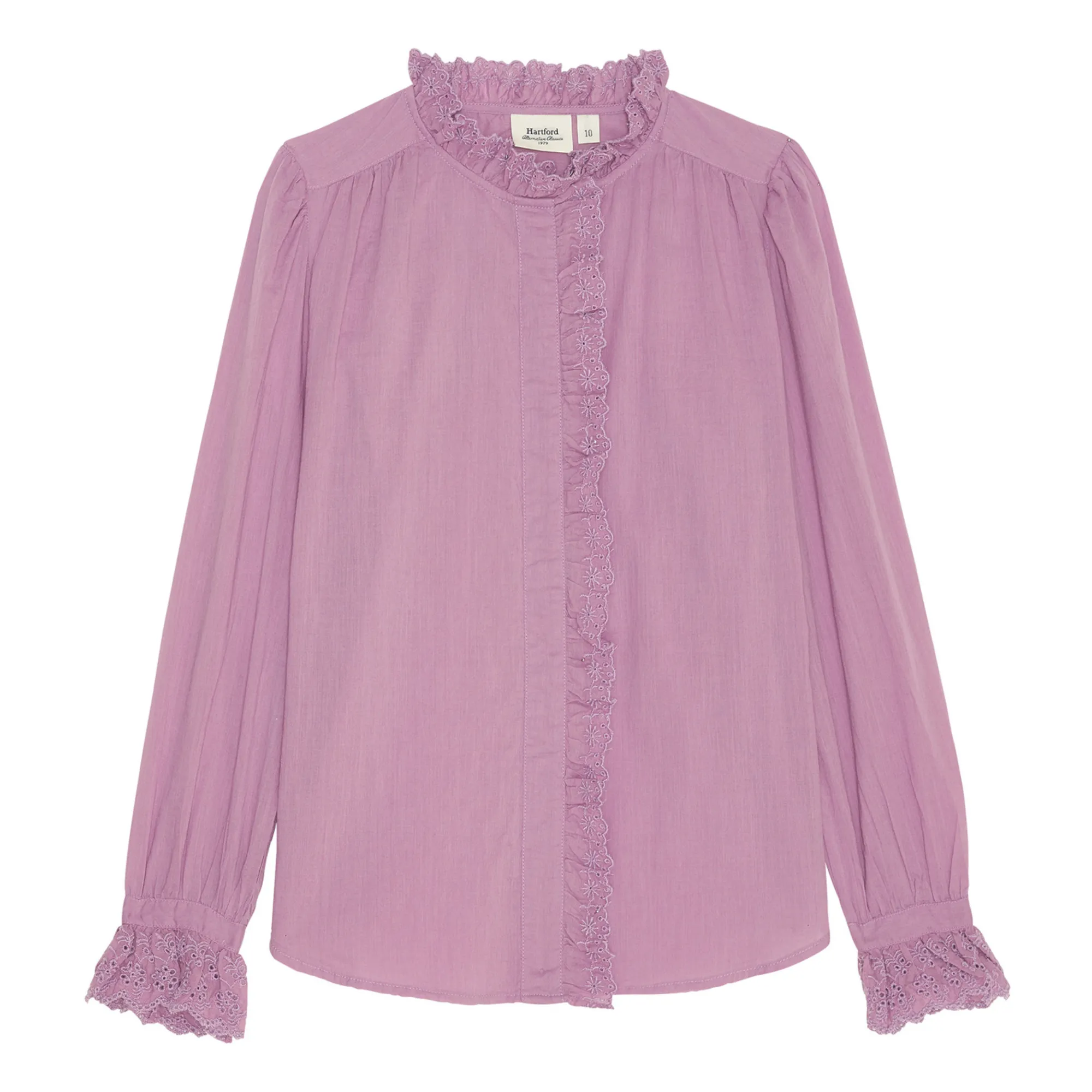 Hartford Lavender Carla Embroidered Shirt