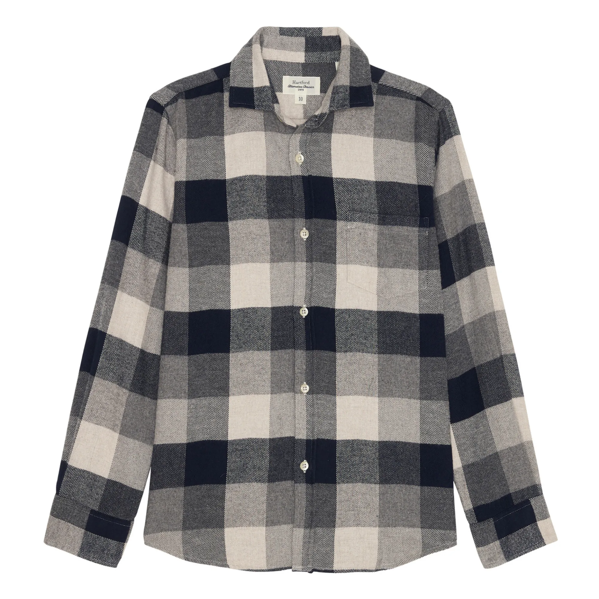 Hartford Navy Blue - Off-White Paul Flannel Check Shirt