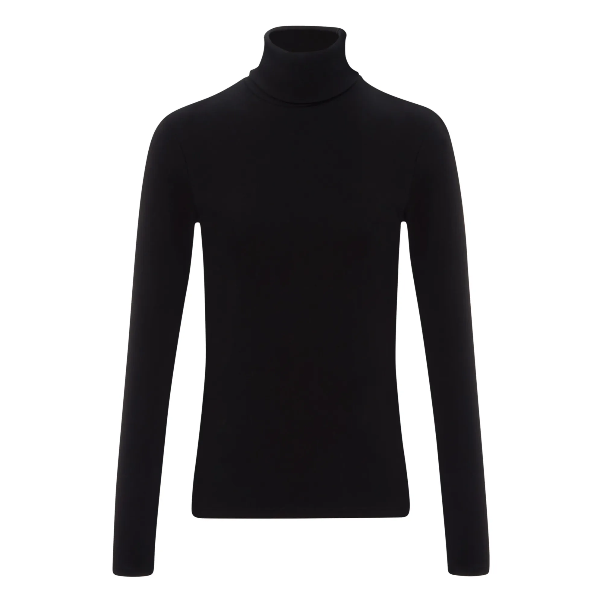 Petit Bateau Women's Black Organic Cotton Turtleneck T-Shirt - Collection